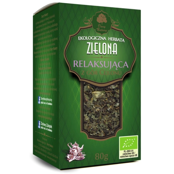 Herbata zielona relaksująca 80 g BIO Dary Natury cena 19,09zł