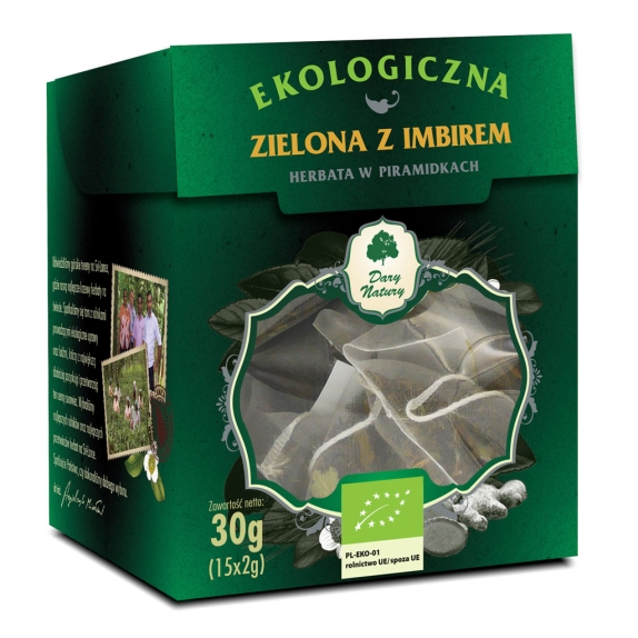 Herbata zielona z imbirem 15 x 2 g BIO Dary Natury cena 7,85zł