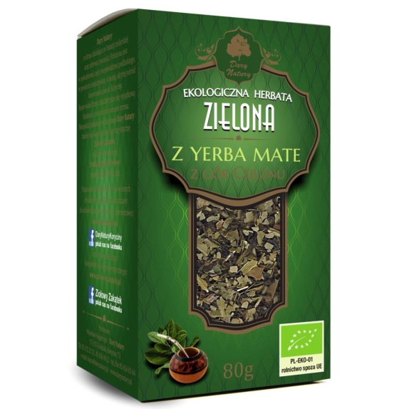 Herbata zielona z yerba mate 80 g BIO Dary Natury cena 11,90zł