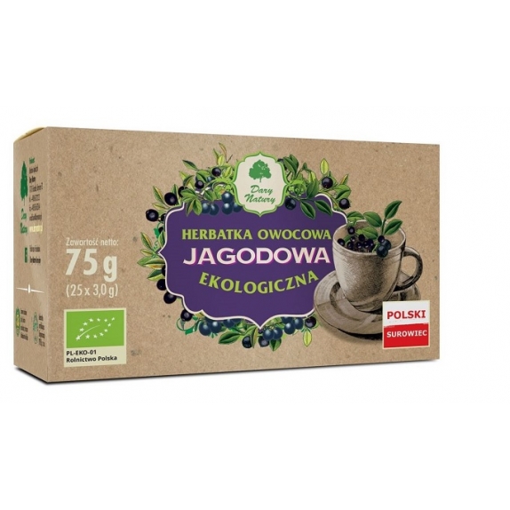 Herbatka jagodowa BIO 25 x 3 g Dary Natury cena 26,45zł