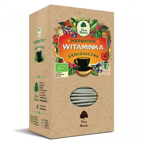 Herbatka witaminka BIO 25 x 2,5 g Dary Natury cena 11,15zł