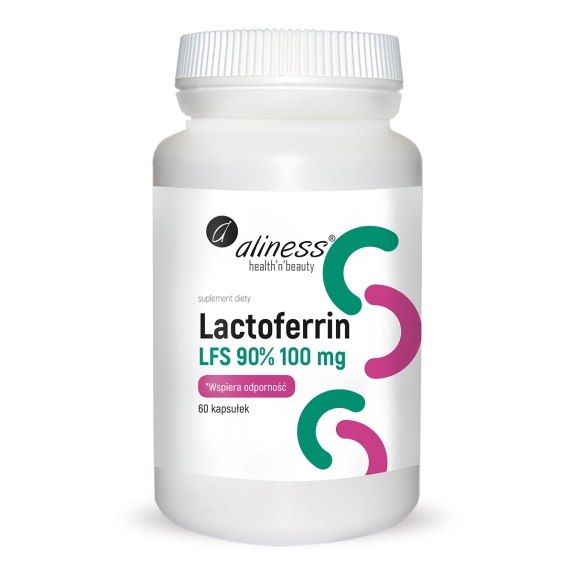 Aliness lactoferrin LFS 90% 100 mg 60 kapsułek cena 83,50zł