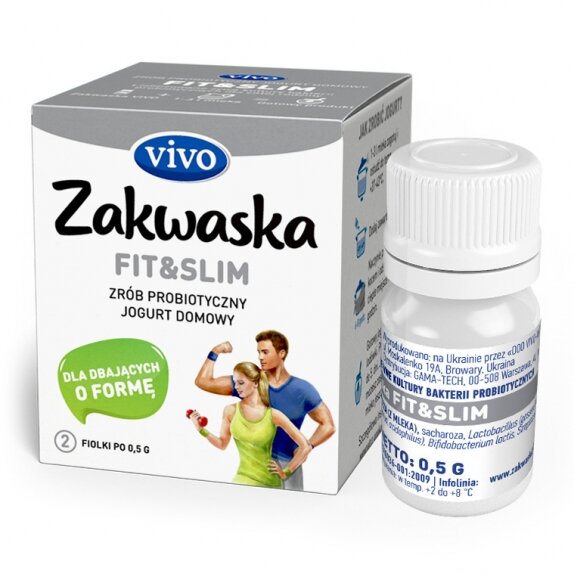 Żywe kultury bakterii do jogurtu FIT&SLIM 1g (2 fiolki) Vivo cena 14,59zł