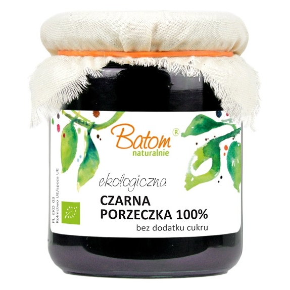 Czarna porzeczka 100 % bez cukru 260g BIO Batom cena 23,65zł