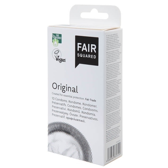 Fair Squared Prezerwatywy original z naturalnego lateksu nawilżane 10 sztuk PROMOCJA! cena 37,99zł
