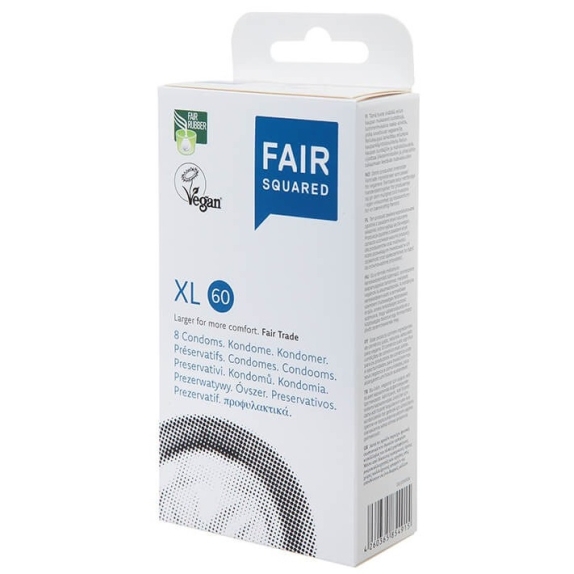 Fair Squared Prezerwatywy XL duże z naturalnego lateksu nawilżane 8 sztuk  cena 37,00zł