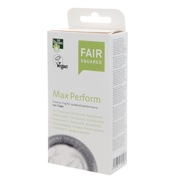 Fair Squared Prezerwatywy max perform z naturalnego lateksu nawilżane 10 sztuk cena 36,90zł