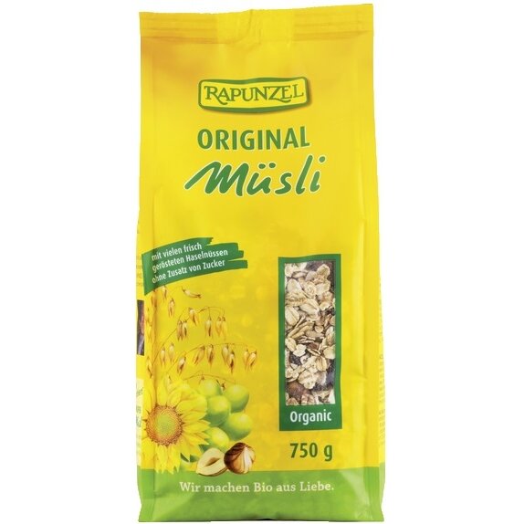 Musli z rodzynkami i orzechami laskowymi BIO 750 g Rapunzel cena €4,59