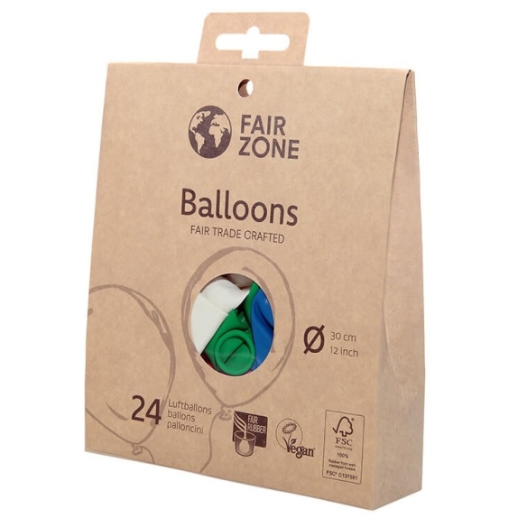 Fair Zone Balony z naturalnej gumy 24 sztuki różnokolorowe cena €7,08