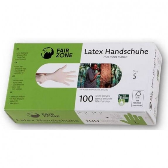 Fair Zone Rękawiczki jednorazowe z naturalnej gumy rozmiar S 100 sztuk cena 46,70zł