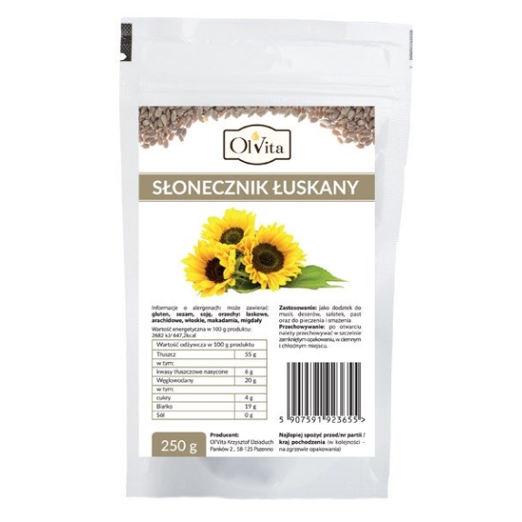 Olvita słonecznik łuskany 250 g cena 1,47$