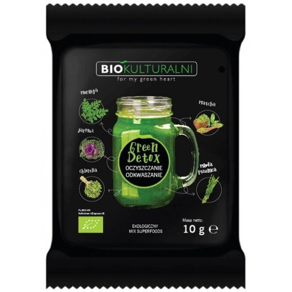 Mieszanka superfoods green detox 10 g Biokulturalni cena 4,25zł