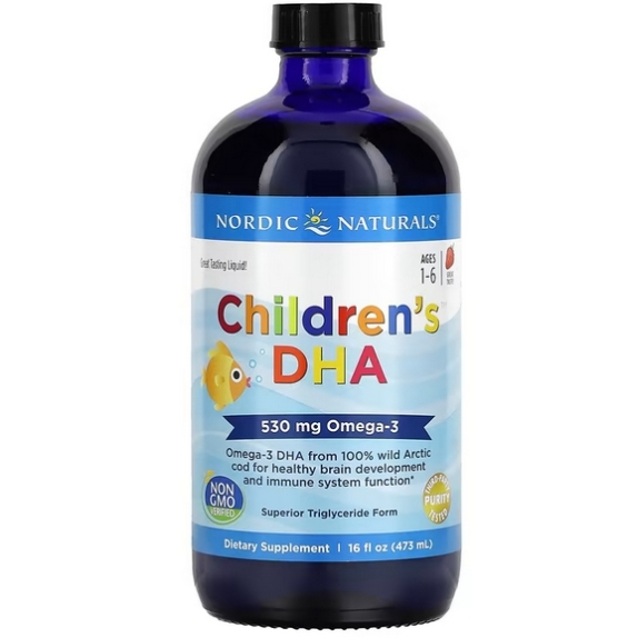 Nordic Naturals Children's DHA kwasy DHA dla dzieci 530mg smak truskawkowy 473ml cena 240,00zł