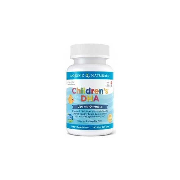 Nordic Naturals Children's DHA - Kwasy DHA dla dzieci 250 mg, truskawka, 180 kapsułek cena 109,90zł