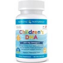 Nordic Naturals Children's DHA - Kwasy DHA dla dzieci 250 mg, truskawka, 180 kapsułek