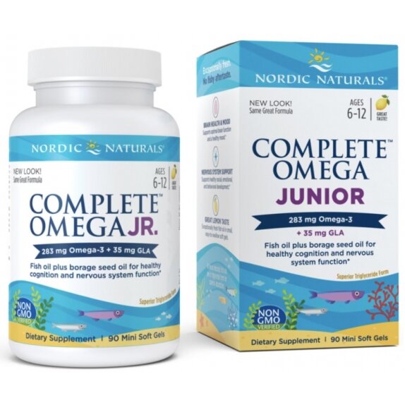 Complete Omega Junior 283 mg, cytryna, 90 kapsułek Nordic Naturals cena €21,51