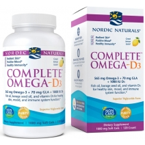 Nordic Naturals Complete Omega-D3 565 mg, cytryna, 120 kapsułek 