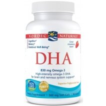 Kwas DHA 830 mg, truskawka, 90 kapsułek Nordic Naturals 