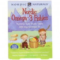 Nordic Naturals Omega-3 Fishies 300 mg, żelki-rybki, 36 sztuk