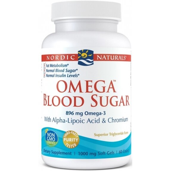 Nordic Naturals Omega Blood Sugar 896 mg 60 kapsułek  cena 29,30$