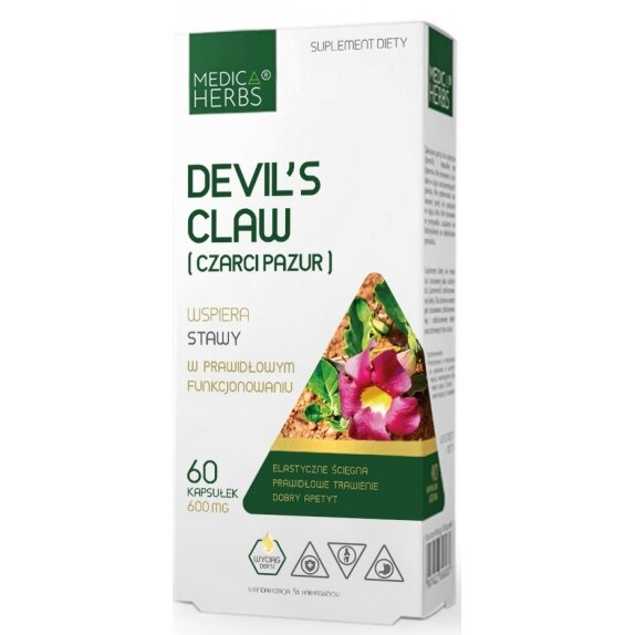 Medica Herbs devil's claw wyciąg 600 mg 60 kapsułek cena 23,95zł