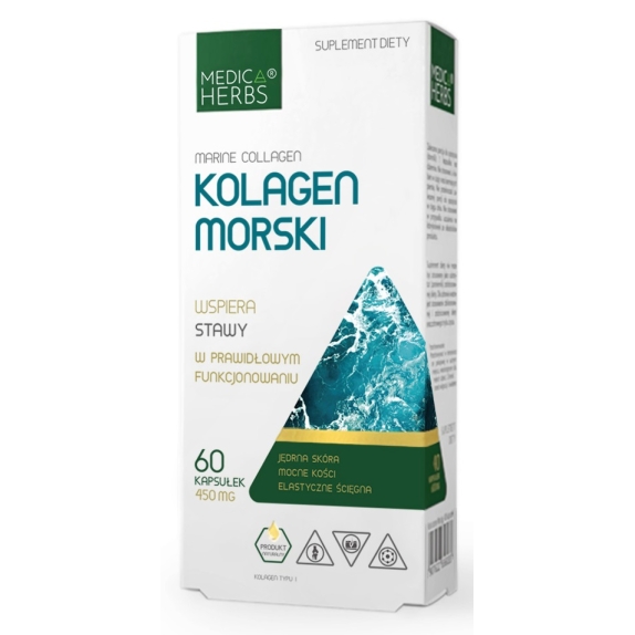 Medica Herbs kolagen morski 450 mg 60 kapsułek cena 23,89zł