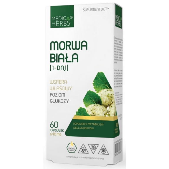 Medica Herbs morwa biała 640 mg, 60 kapsułek cena €4,96