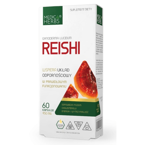 Medica Herbs reishi wyciąg 450 mg 60 kapsułek cena 6,75$