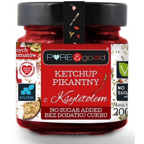 Ketchup pikantny z ksylitolem 200 g Pure and good  cena 12,79zł
