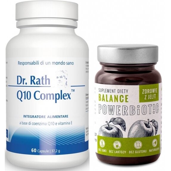 Dr Rath Q10-complex 60 kapsułek + Powerbiotic Balance Jabłko 60 kapsułek Ecobiotics cena 231,99zł