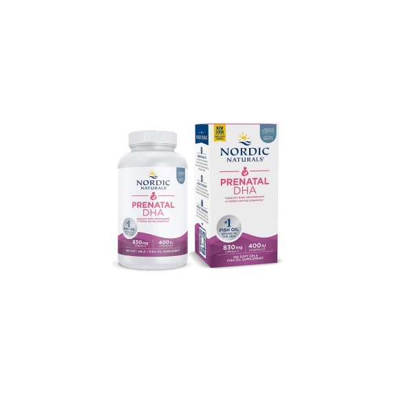 Nordic Naturals prenatal DHA (żelatyna rybna) 830 mg + D3 180 kapsułek cena 54,54$