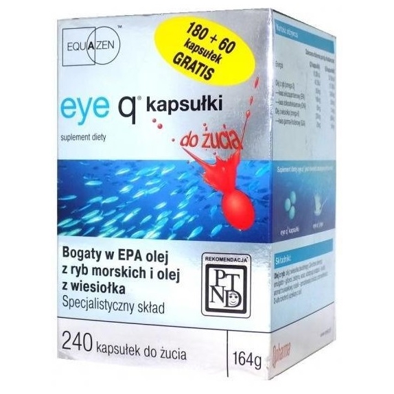 Eye Q 180+60 kapsułek do żucia o smaku truskawkowym Qpharma cena 135,99zł