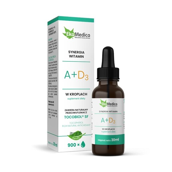 EkaMedica synergia witamin A+D3 w kroplach 30 ml  cena 13,99zł