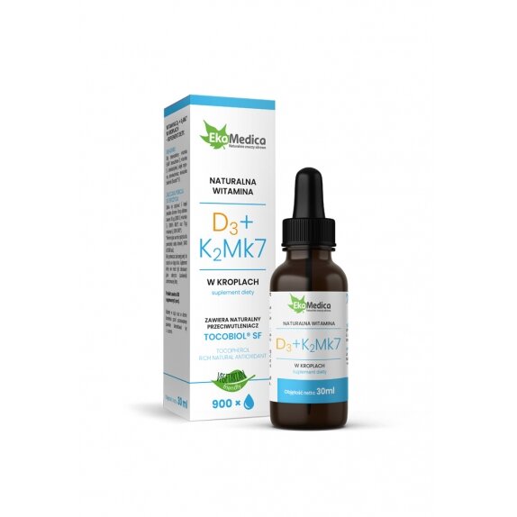EkaMedica witamina D3 + K2Mk7 w kroplach 30 ml  cena 45,00zł