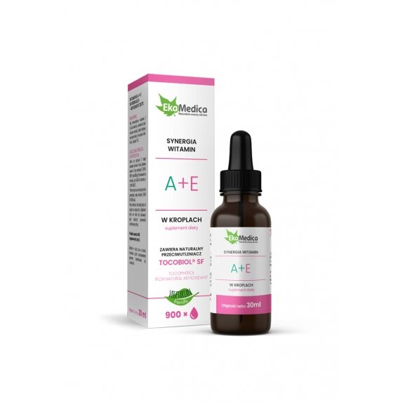 EkaMedica Synergia witamin A+E w kroplach 30 ml  cena 4,72$