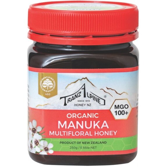 Miód manuka MGO 100+ 250 g BIO Tranzalpine cena 27,39$