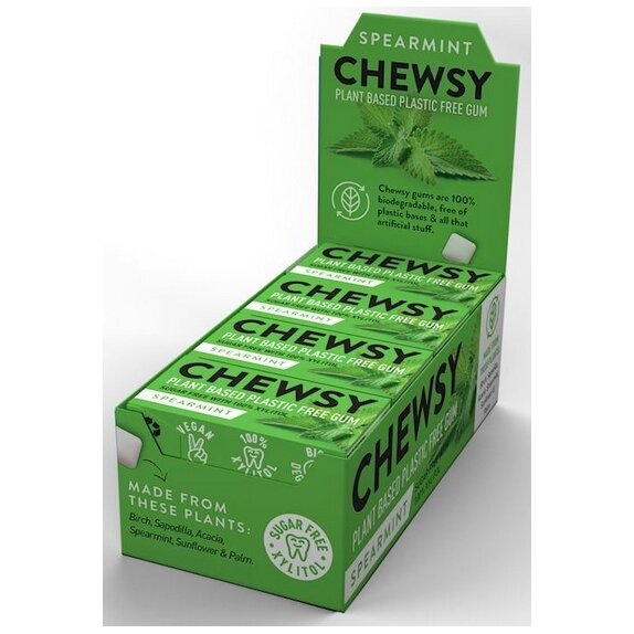 Gumy do żucia o smaku miętowym z ksylitolem 15 g (10 gum) Chewsy cena 1,42$