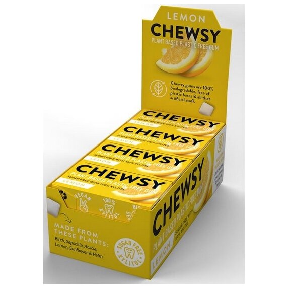 Gumy do żucia o smaku cytrynowym z ksylitolem 15 g (10 gum) Chewsy PROMOCJA! cena 1,35$