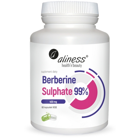 Aliness Berberyna Berberine Sulphate 99% 400mg 60vege caps cena 59,90zł