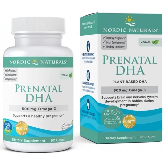 Prenatal DHA Vegan 500 mg, 60 kapsułek Nordic Naturals cena 139,35zł