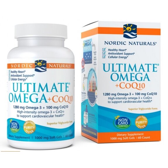 Nordic Naturals Ultimate Omega + CoQ10, 60 kapsułek cena 162,90zł