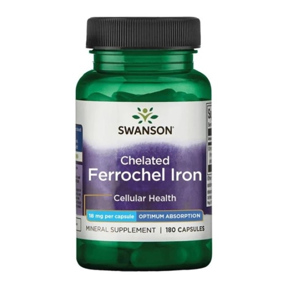 Swanson albion chelat żelaza ferrochel 18 mg 180 kapsułek cena 34,90zł