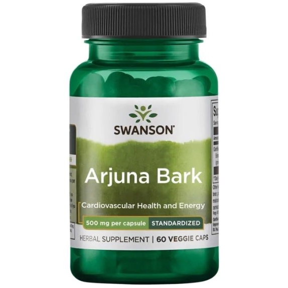 Swanson Arjuna extract 500 mg 60 kapsułek cena 16,17$