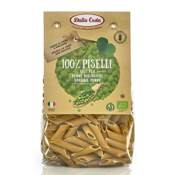 Makaron z groszku zielonego penne bezglutenowy 250 g BIO Dalla Costa cena €2,37