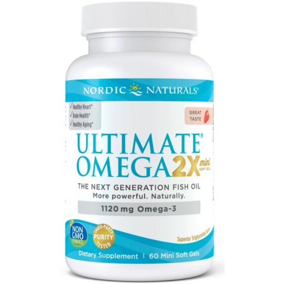 Nordic Naturals Ultimate Omega 2X Mini, 1120 mg Truskawka 60 mini kapsułek cena 137,30zł