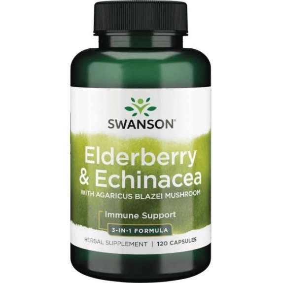 Swanson Czarny Bez Agaricus Echinacea 120 kapsułek cena 69,00zł