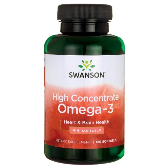 Swanson high concentrate omega-3 120 kapsułek cena €22,62