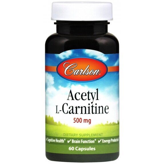 Carlson Labs Acetyl L-Carnitine, 500mg - 60 kapsułek cena 72,65zł