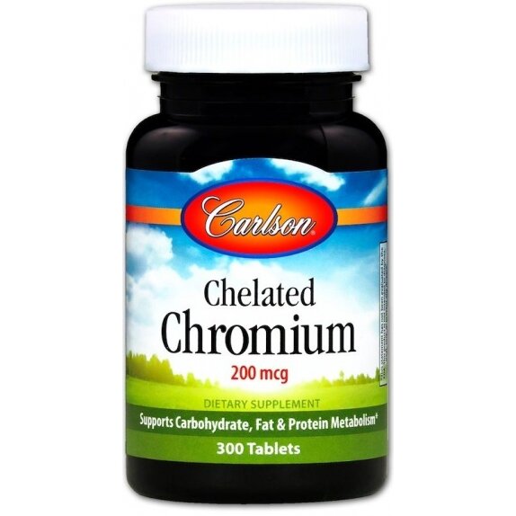 Carlson Labs chelated chromium 200mcg 300 tabletek cena 67,89zł