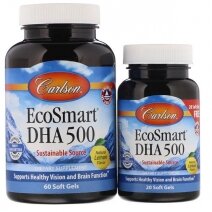 Carlson Labs EcoSmart Omega-3, Natural Lemon - 90 +30 kapsułek